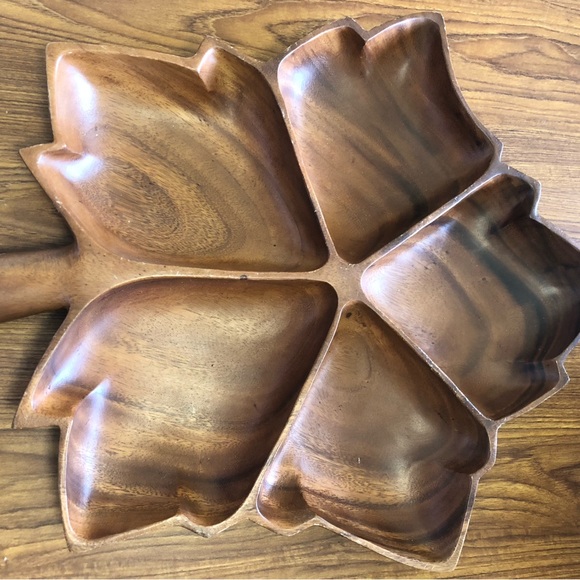 Three Wood Serving Bowls Plates, Mid-Century Modern - Picture 2 of 4